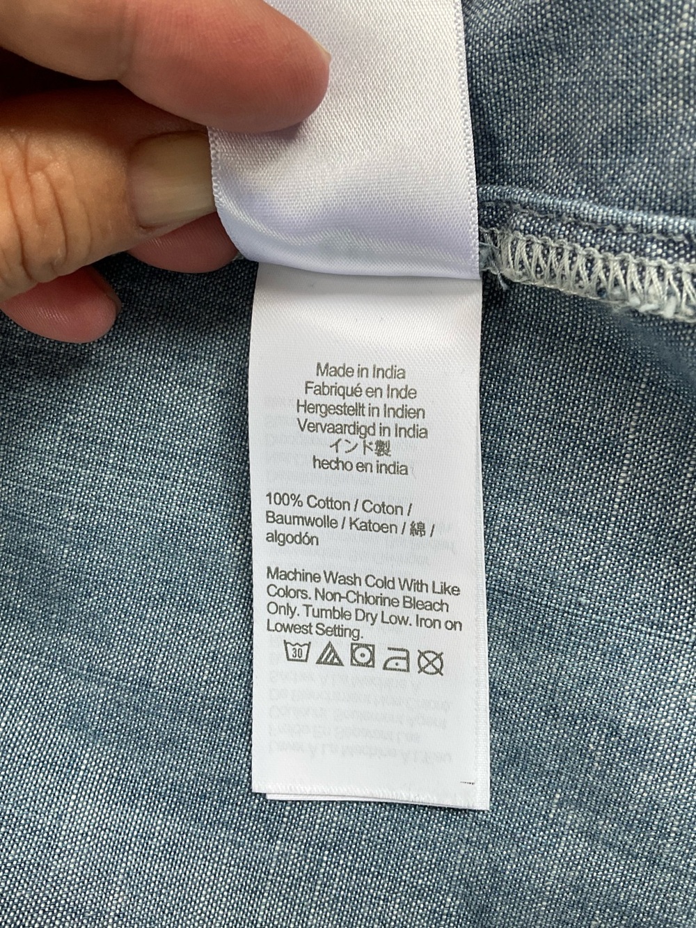 J. Crew Factory Chambray Shirt w/Jeweled Buttons - Picture 6 of 7